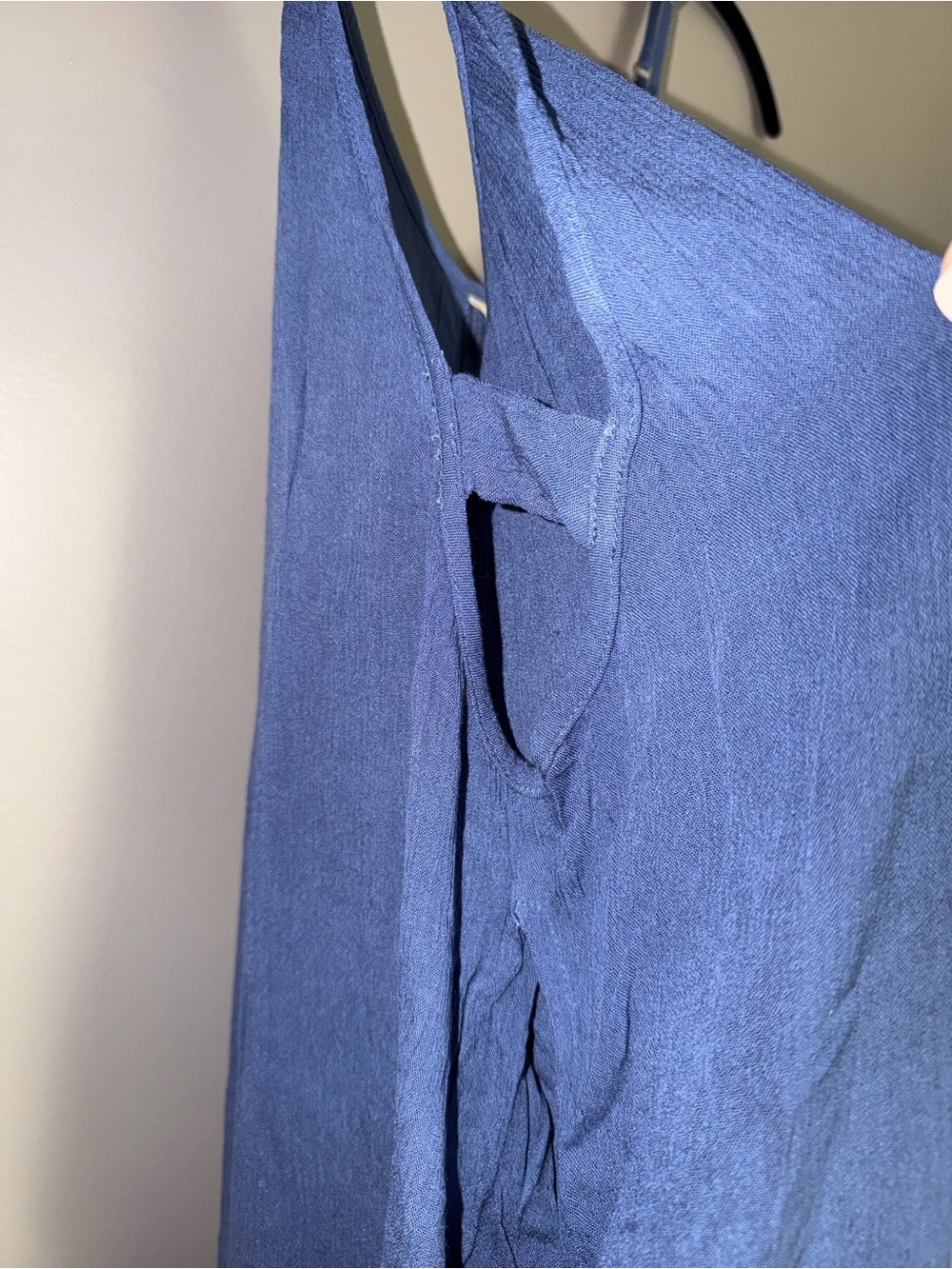 Elan Blue/Purple Crinkle Maxi Dress Romper w pockets - Picture 7 of 7